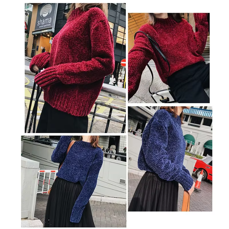 100 g/ensemble Chenille velours fil tricoté laine moyen épais chaud peau amicale