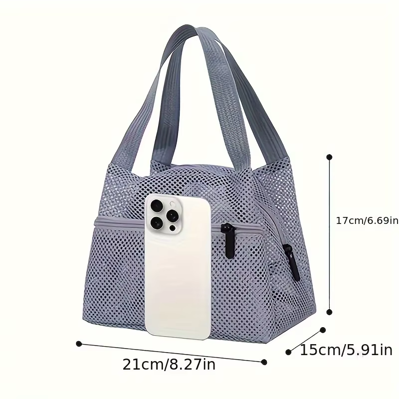 Sac en filet, Sac à main pour femme, Trousse de toilette, Sac de rangement de voyage, Sac à lunch ajouré pour étudiant, Sac bento