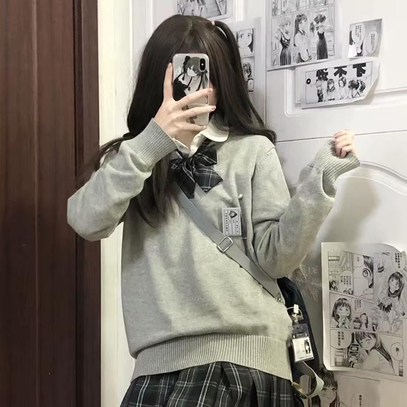 Pull en tricot fin à col en V pour femmes