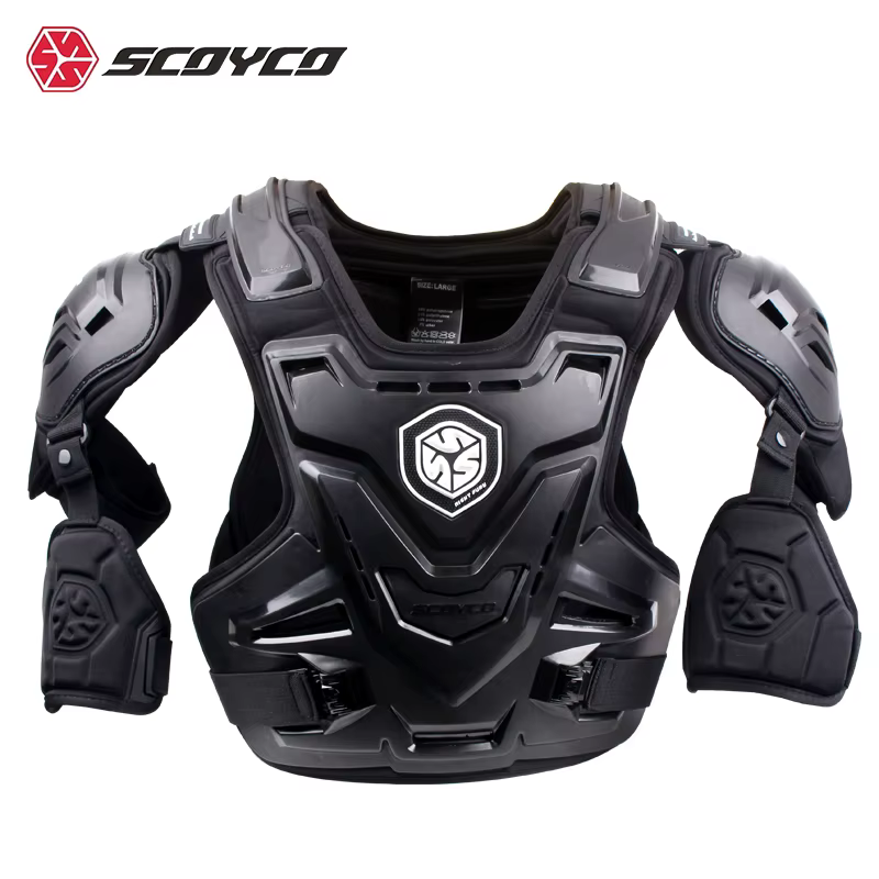 SCOYCO Moto armure gilet Protection veste Motocross corps armure gilet Dirt Bike vtt poitrine dos équipement de Protection Moto équipement
