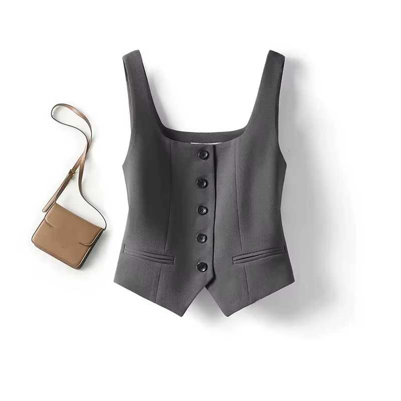Costume pour femmes gilet manteau 2025 été Version coréenne mode dames gilet hauts être tout-match élégant femme cheval pince