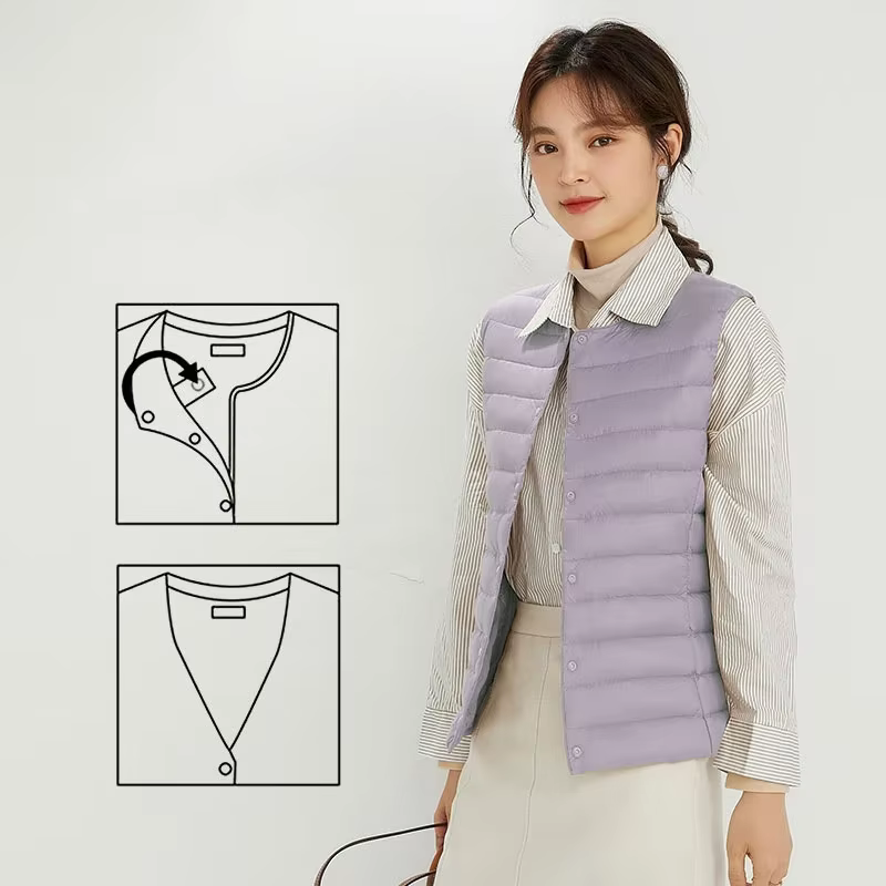 Femmes gilet sans manches nouveau 90% duvet de canard blanc femme mince chaud intérieur Ultra léger emballable doudoune vestes