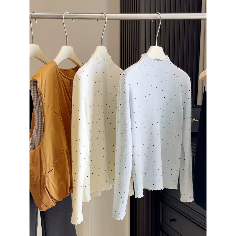 Pull à pois femmes à manches longues
