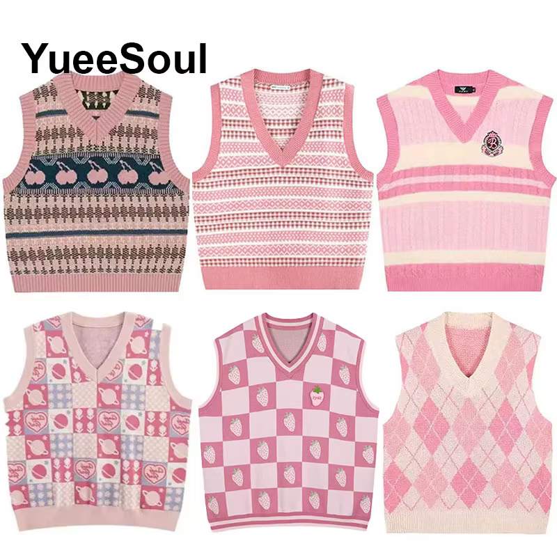 Pull tricoté sans manches ample et doux en polyester pour femmes style Y2K Fairycore occasions spéciales