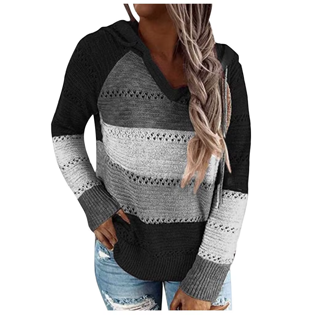Grande taille 5XL automne hiver femmes pull mode Patchwork à manches longues tricot