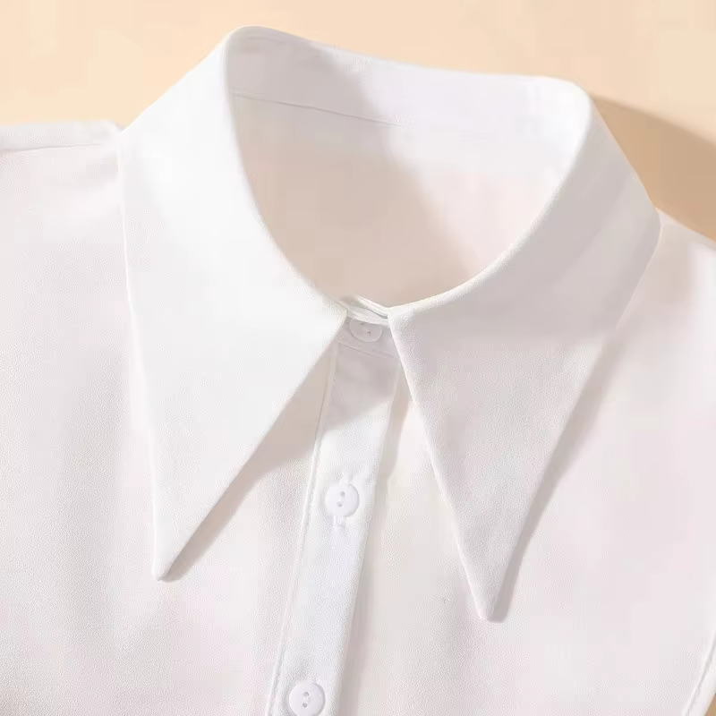 Nouveau Col Amovible en Chiffon Chiffonné Élégant et Tendance pour Femme