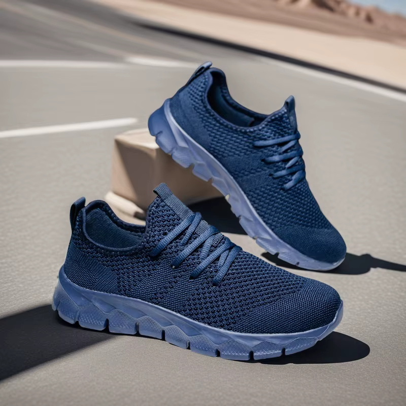 Baskets légères en maille pour hommes et femmes, chaussures plates décontractées, chaussures de course, de sport, de Tennis souples, respirantes