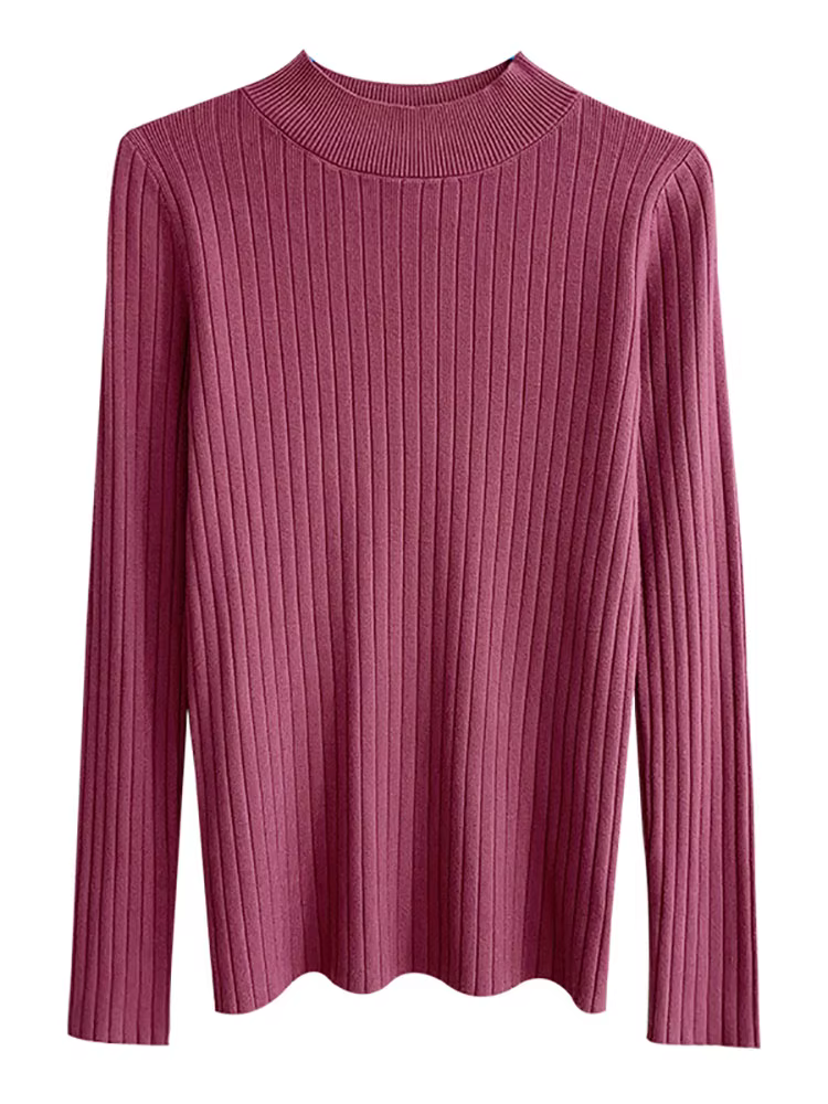 ITOOLIN femmes pull en cachemire mince doux tricoté pulls col montant