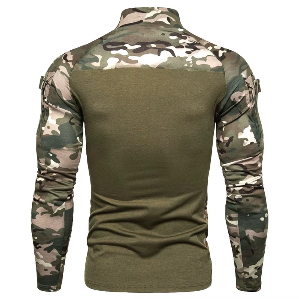 Sweat-shirt tactique à capuche pour hommes, pull d'extérieur à manches longues, léger, col montant, coupe cintrée, printemps-automne