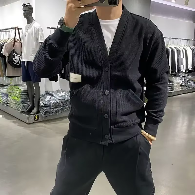 Vêtements pour hommes icône col en V Cardigan pull en tricot homme avec poches pulls hauts produits les plus vendus 2025 nouveau dans les tricots A X