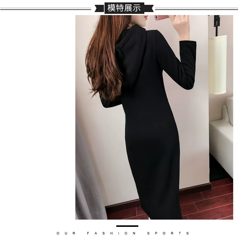 Sweat-shirt à capuche mi-long pour femme