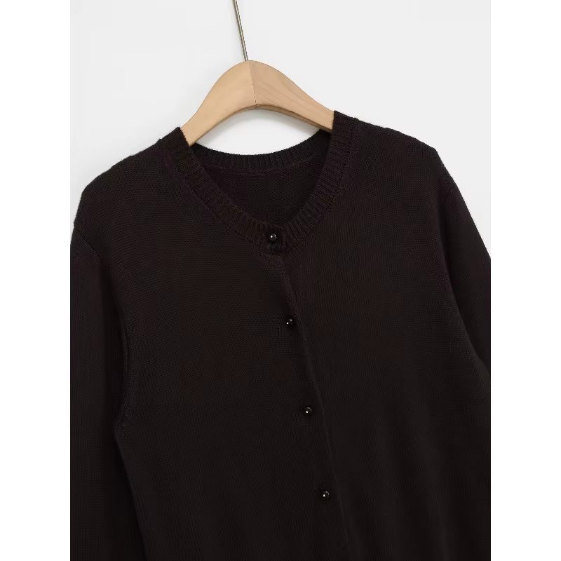 Cardigans pour Femmes pull marron élégant vêtements d'extérieur tricot Cardigan confortable chandails Femme gilet