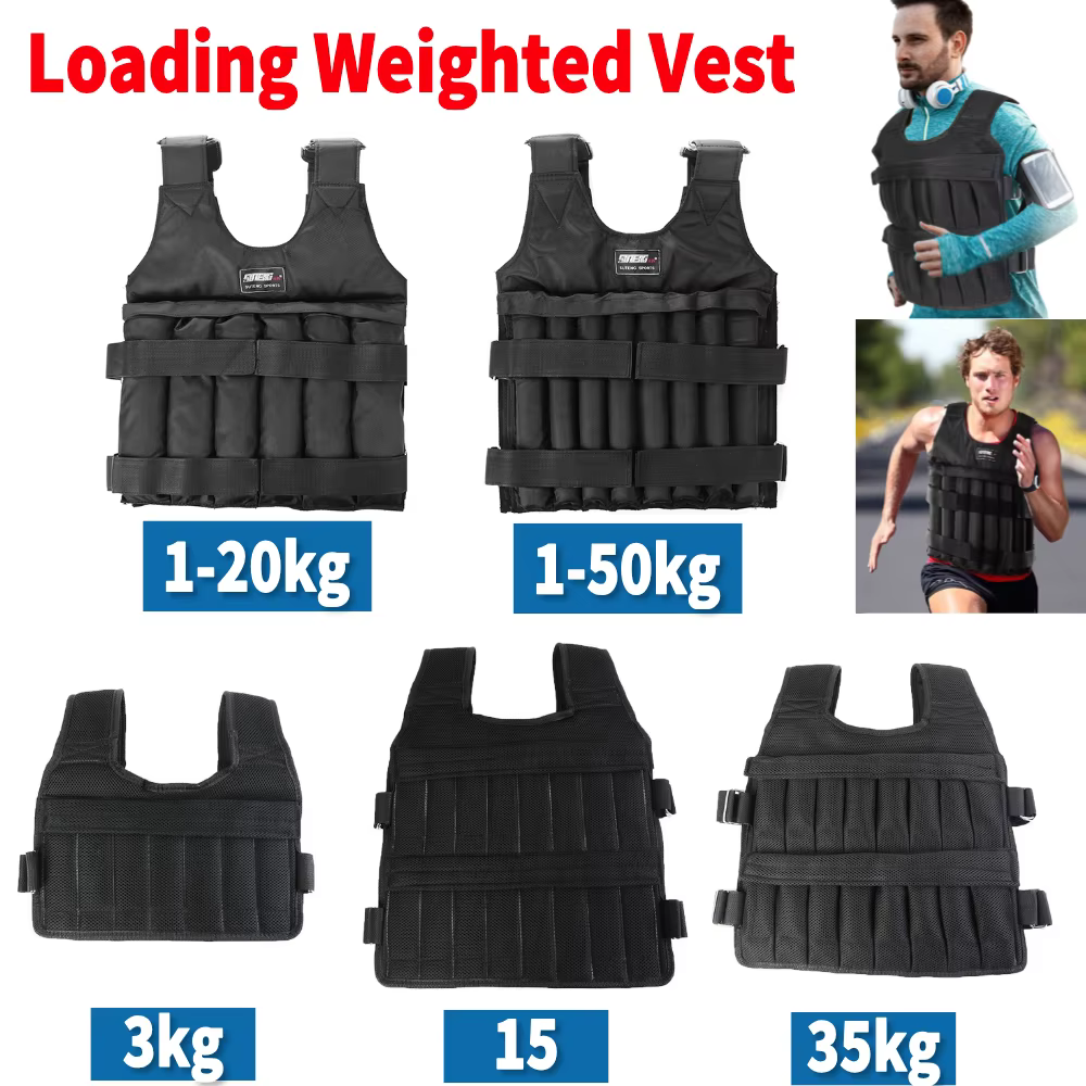 Veste de poids à chargement réglable pour hommes et femmes, gilet d'exercice durable pour l'entraînement, le fitness, la glace l