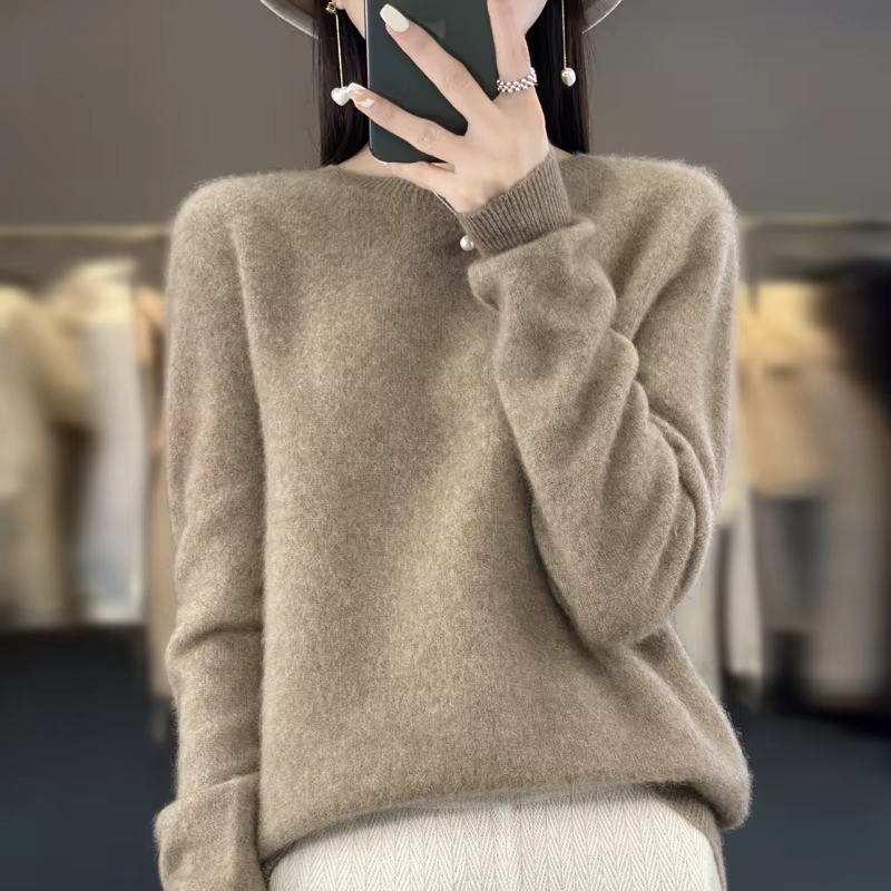 Pull en cachemire à col rond pour femme