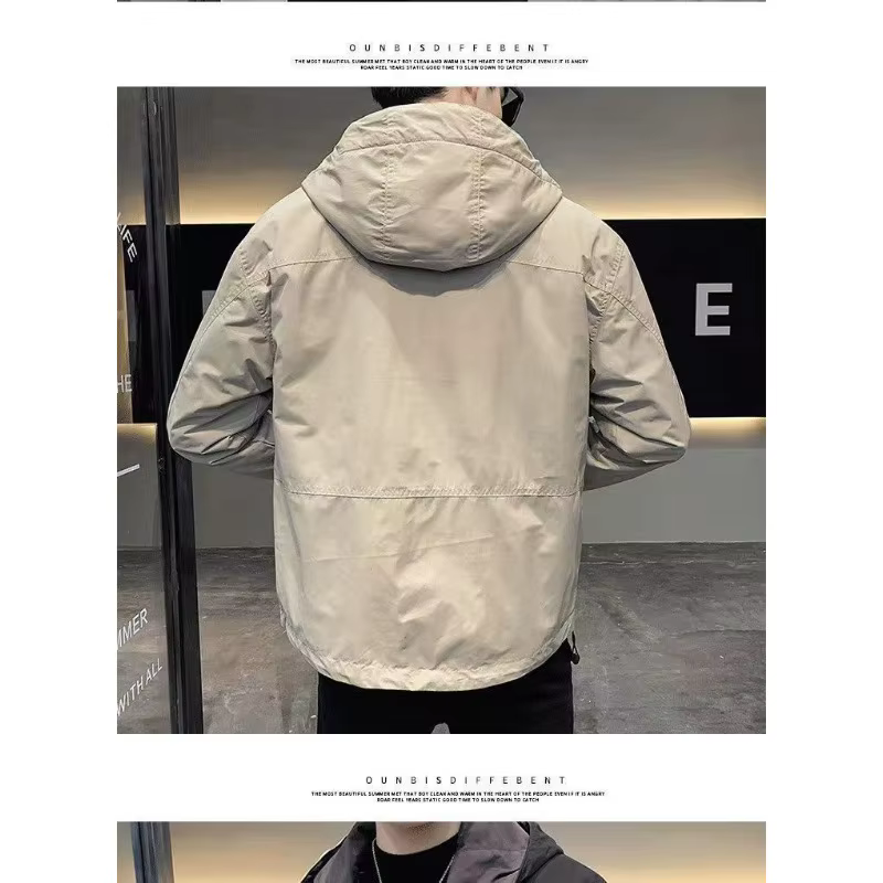 Hommes hiver velours nouvelle marque à la mode à capuche hommes hauts manteaux décontractés vêtements de travail pour hommes vestes