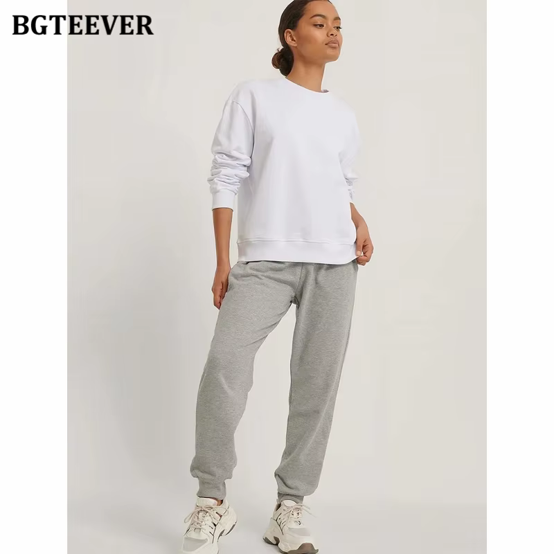 Pull à Manches sulfet Col Rond pour Femme