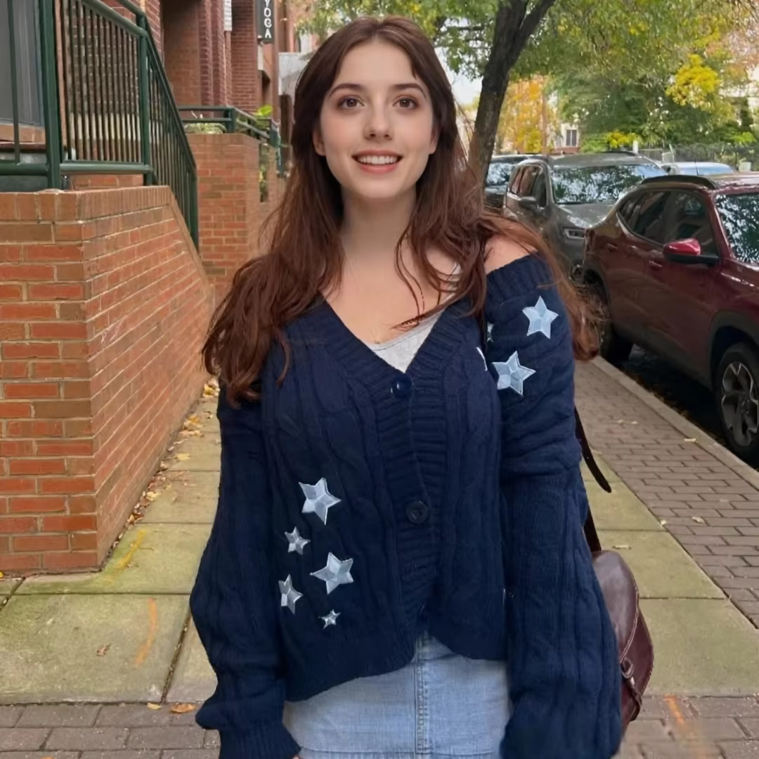 Nouveau bleu 1989 Cardigan pour femmes oiseau broderie spécial tricot 1989 taylor