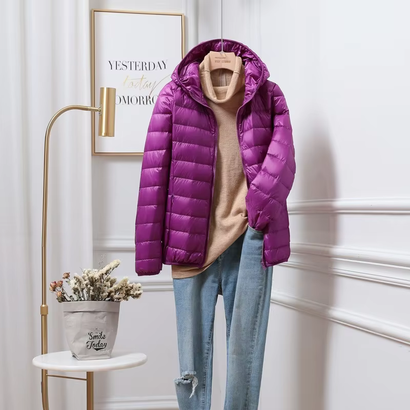 Doudounes à capuche ultralégères pour femmes, 2023 duvet de canard blanc, parkas décontractées, compressibles, printemps, hiver, nouveau, 90%