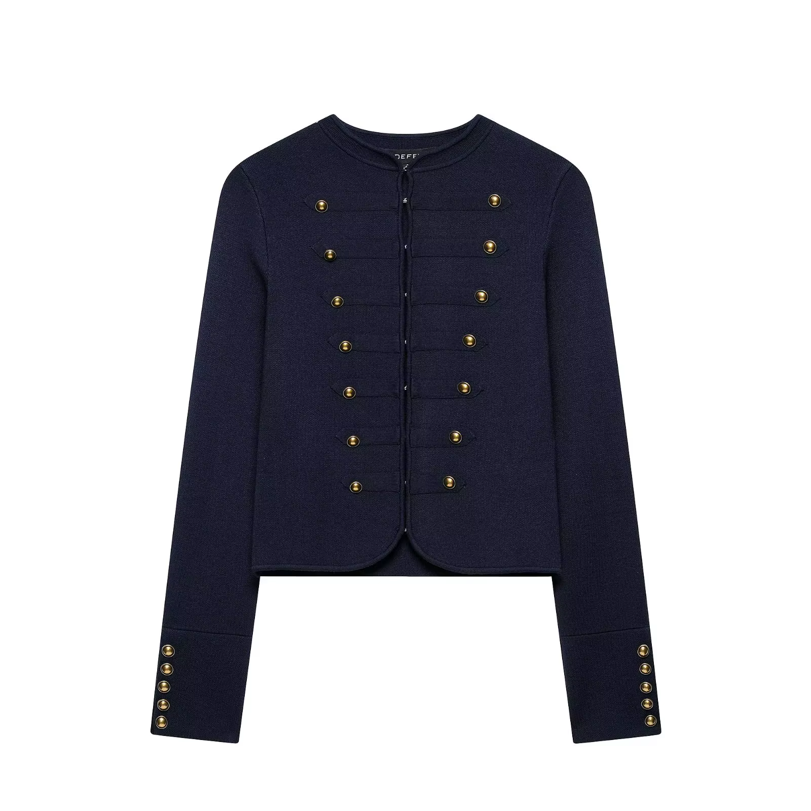 HH Cardigan en tricot style militaire français pour femme