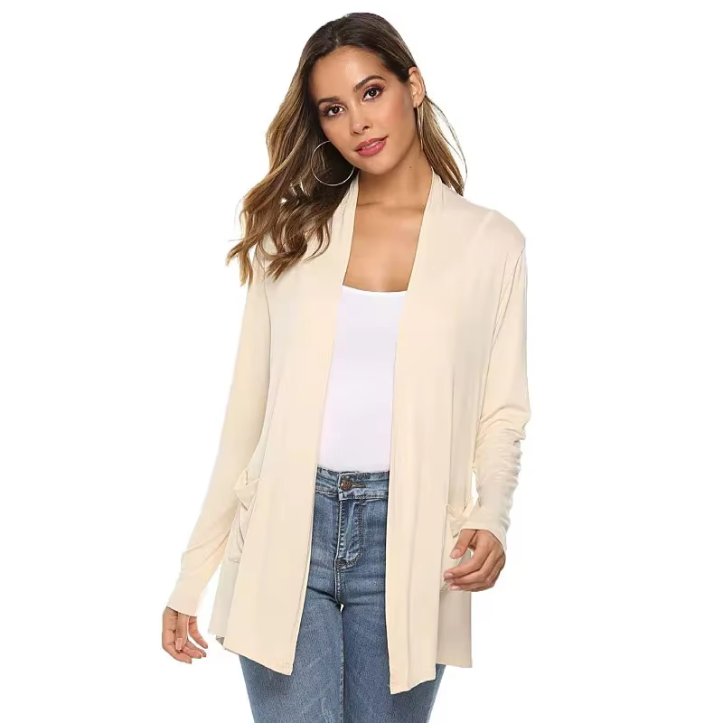 Cardigan tricoté à manches longues pour femmes
