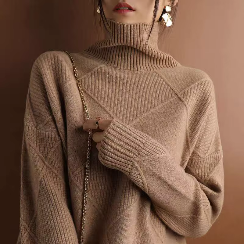 Pull à col roulé pour femme