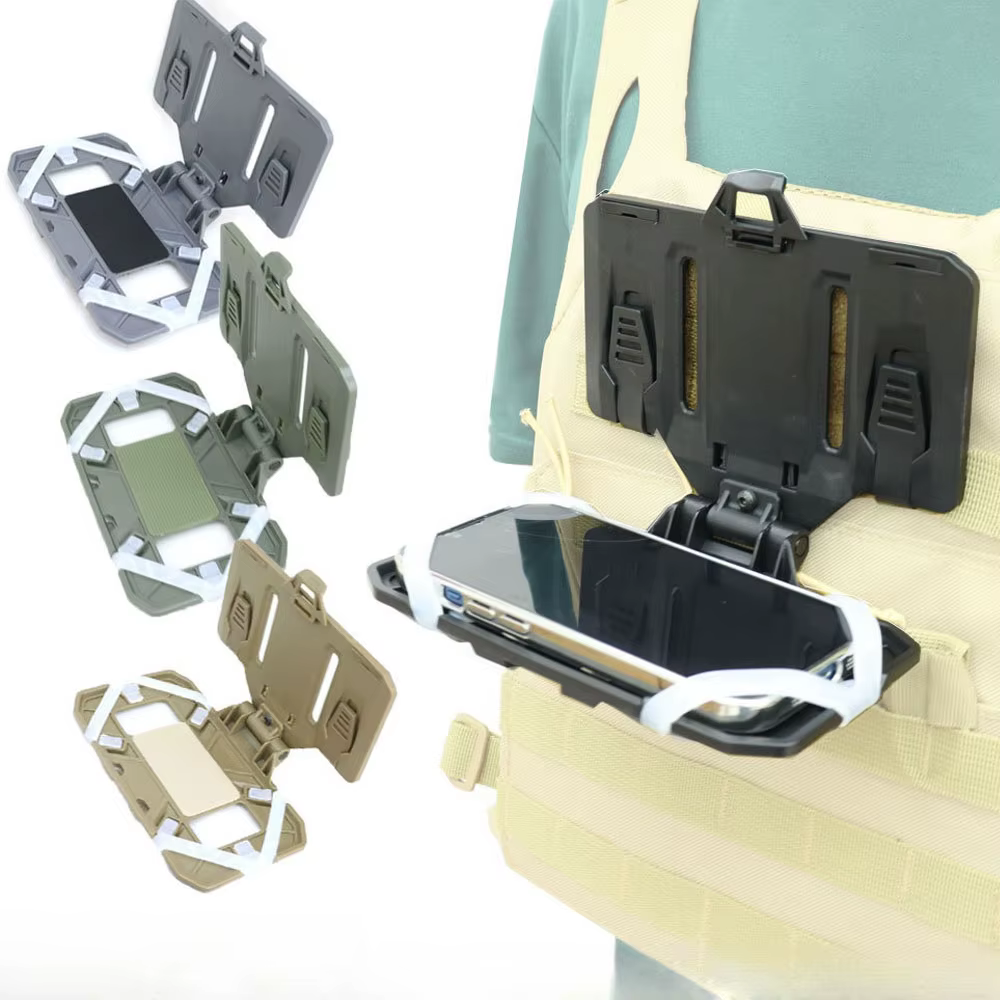 Gilet tactique poitrine cartes de téléphone support de Navigation adapté pour gilet de chasse porte-plaque MOLLE, panneau d'administration pliable à accès rapide