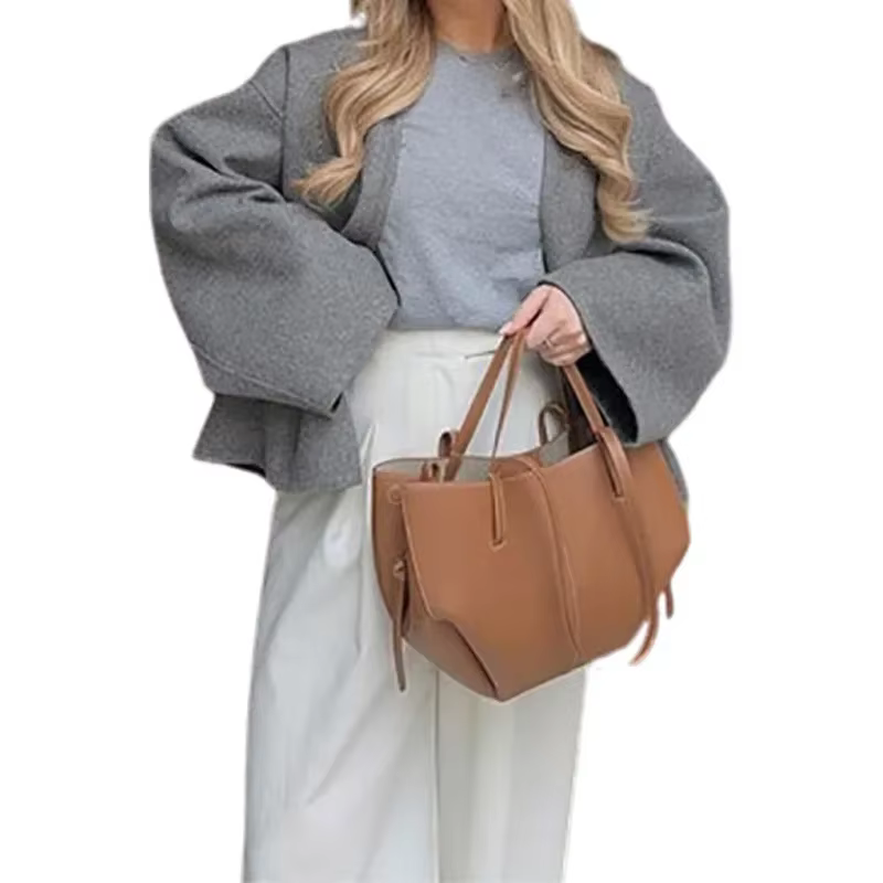 Cardigan à col en V, manteau à bouton unique, mode européenne et américaine 2025, manteau décontracté ample pour femmes