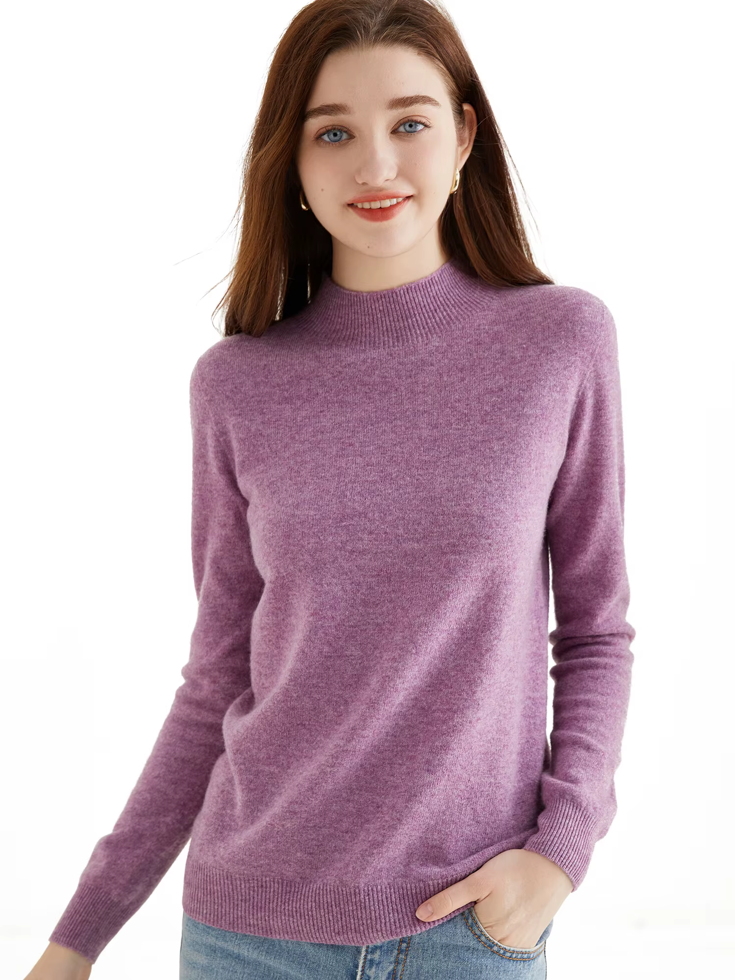 Nouveaux chandails à col roulé hauts pull femme laine tricots 100%