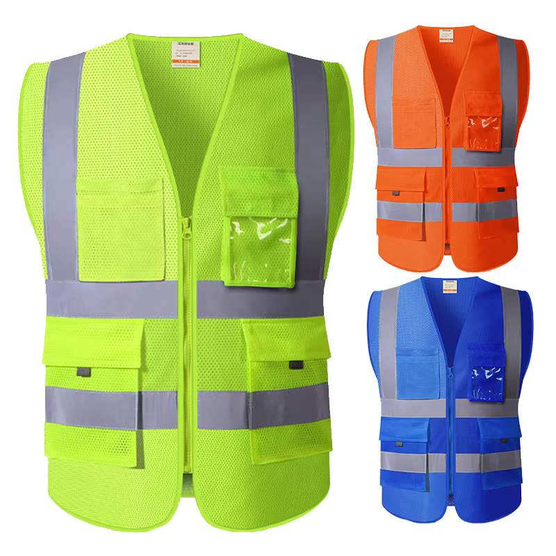 Gilet réfléchissant de travail de sécurité haute visibilité, vêtements de cyclisme en plein air personnalisés pour la circulation de Construction