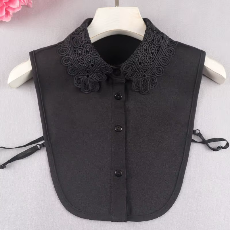 Linbaiway-Faux col en mousseline de soie pour femme, 18 styles, chemisier, chemise, faux col, dames, revers, poignées, col amovible, décor féminin