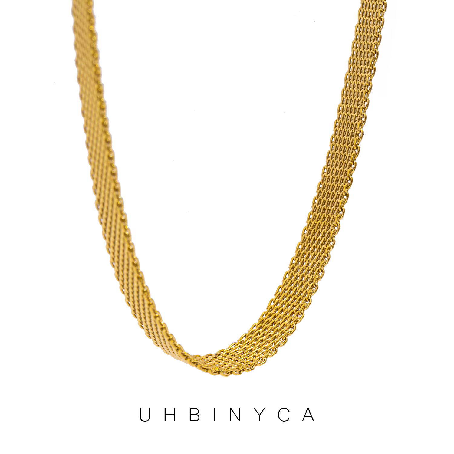 Collier ras du cou en acier inoxydable de 8mm de large pour femmes, Texture de maille Fine, bijoux hypoallergéniques minimalistes, cadeau