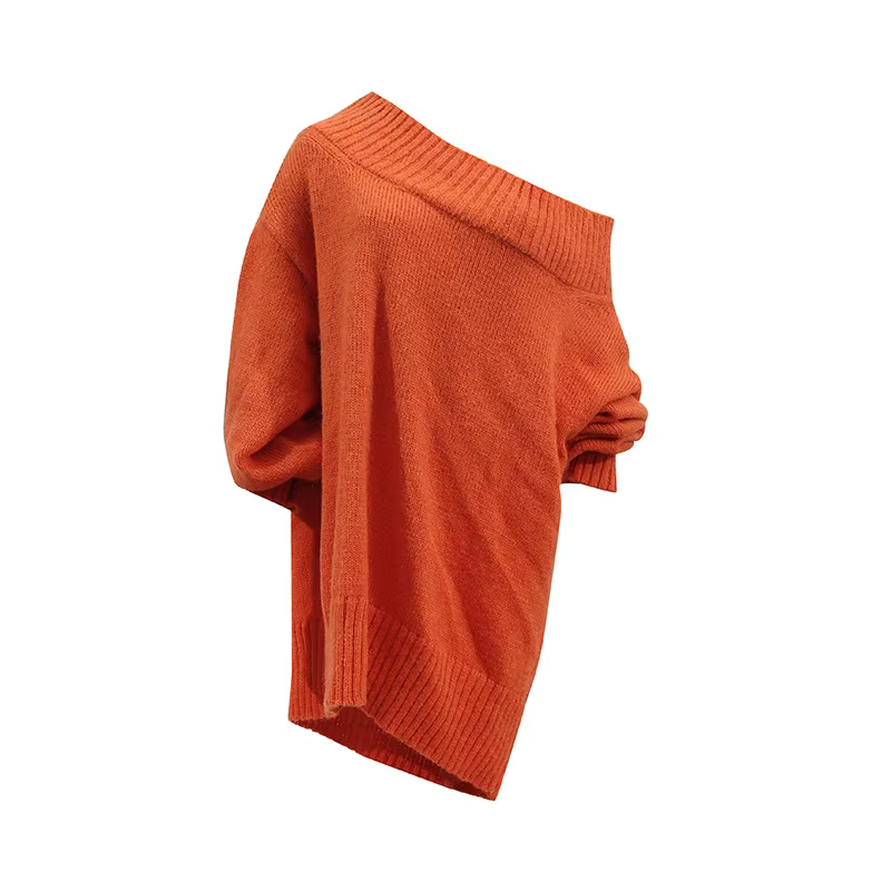 Pull ample orange bywindto pour femmes, mode printemps 2026, élégant et confortable pour automne hiver, design moderne, col rond, polyester durable, silhouette ample et légèrement élastique, idéal pour soirée formelle et week-end ```