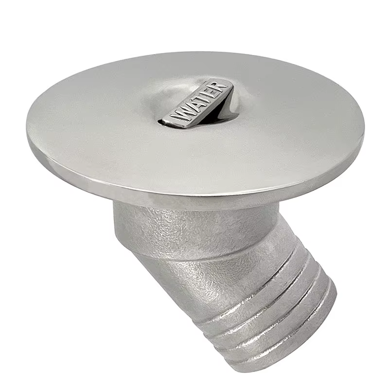 Bateau en acier inoxydable 316 1-1/2"(38mm)/2"(50mm) col coudé 45 °   Matériel de remplissage/bouchon de remplissage de pont d'eau sans clé à travers le matériel du coque