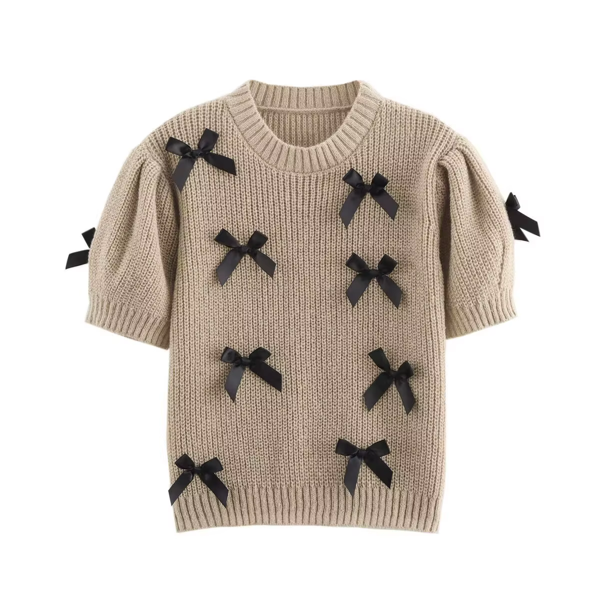 Pull court de couleur unie pour femme