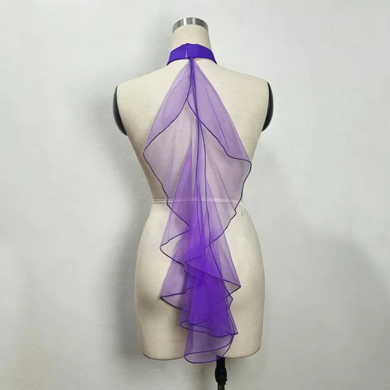 Collier de danse moderne avec ruban multicolore pour performance scénique, accessoires de danse pour danseurs