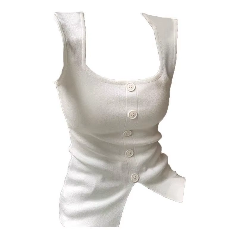 Gilet tricoté Sexy à col carré pour femmes