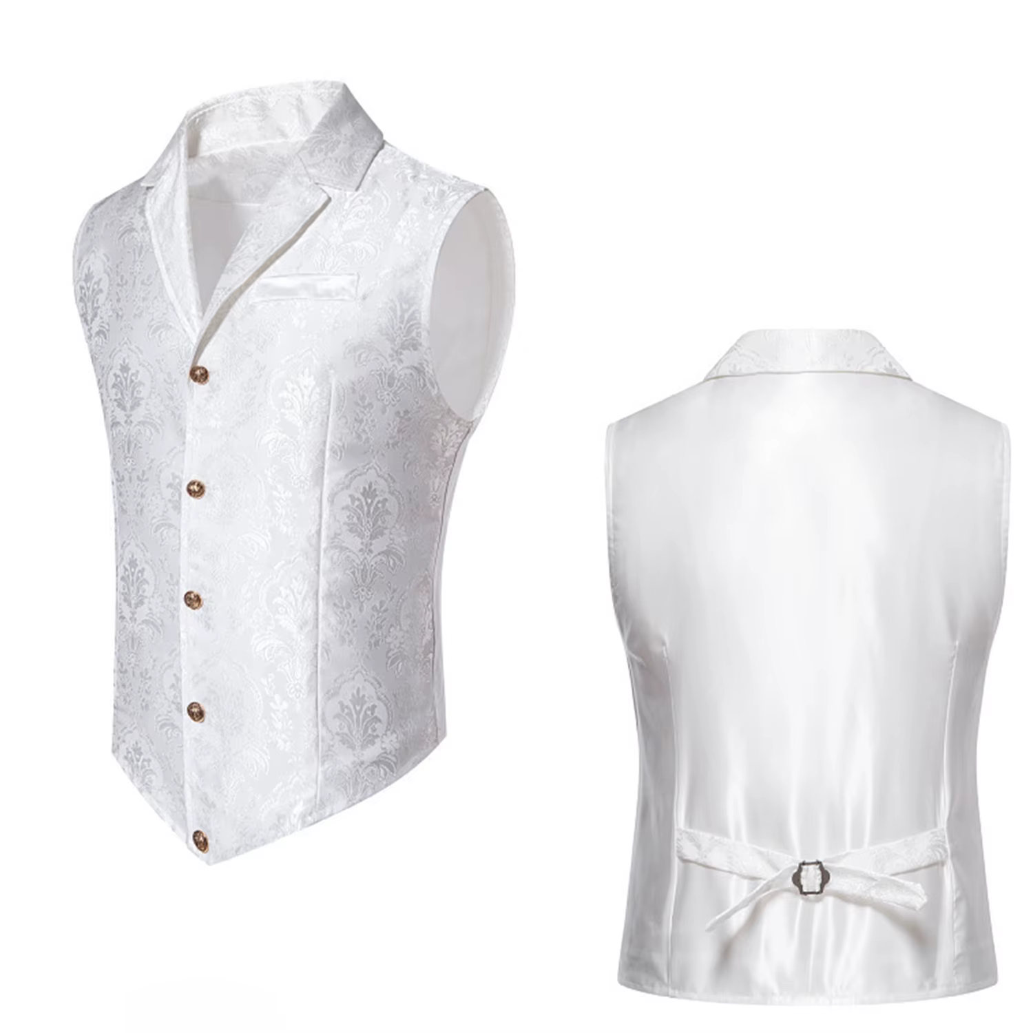 Gilet de costume de mariage de luxe pour hommes, gilet de vacances en jacquard à revers décontracté doré à simple boutonnage, rouge, rose, noir et plus disponible