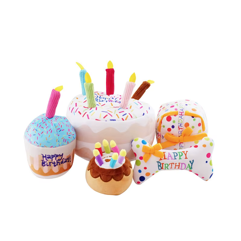 Cadeaux d'anniversaire pour chiens et chats, jouets amusants qui font du bruit, jouets en peluche pour chiens, fournitures pour animaux de compagnie
