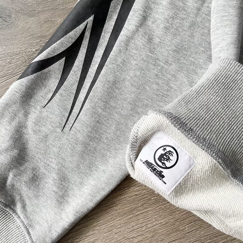 Sweat à capuche échantillon de pull gris fleur HS