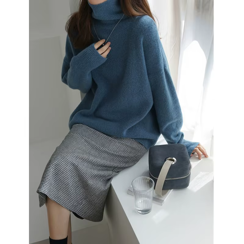 Pull en cachemire à col roulé pour femme