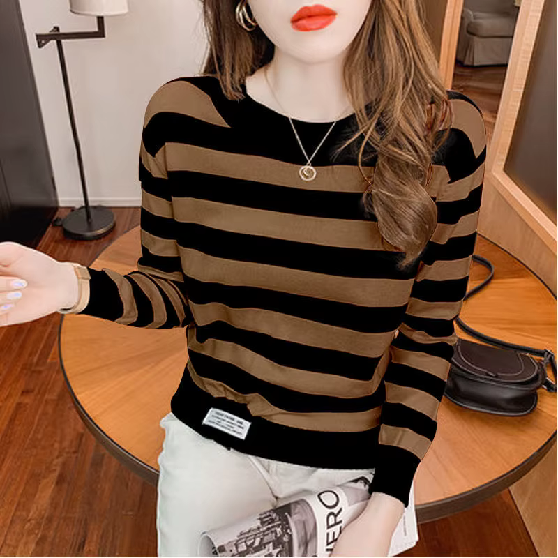 Pull à manches longues et col rond pour femme