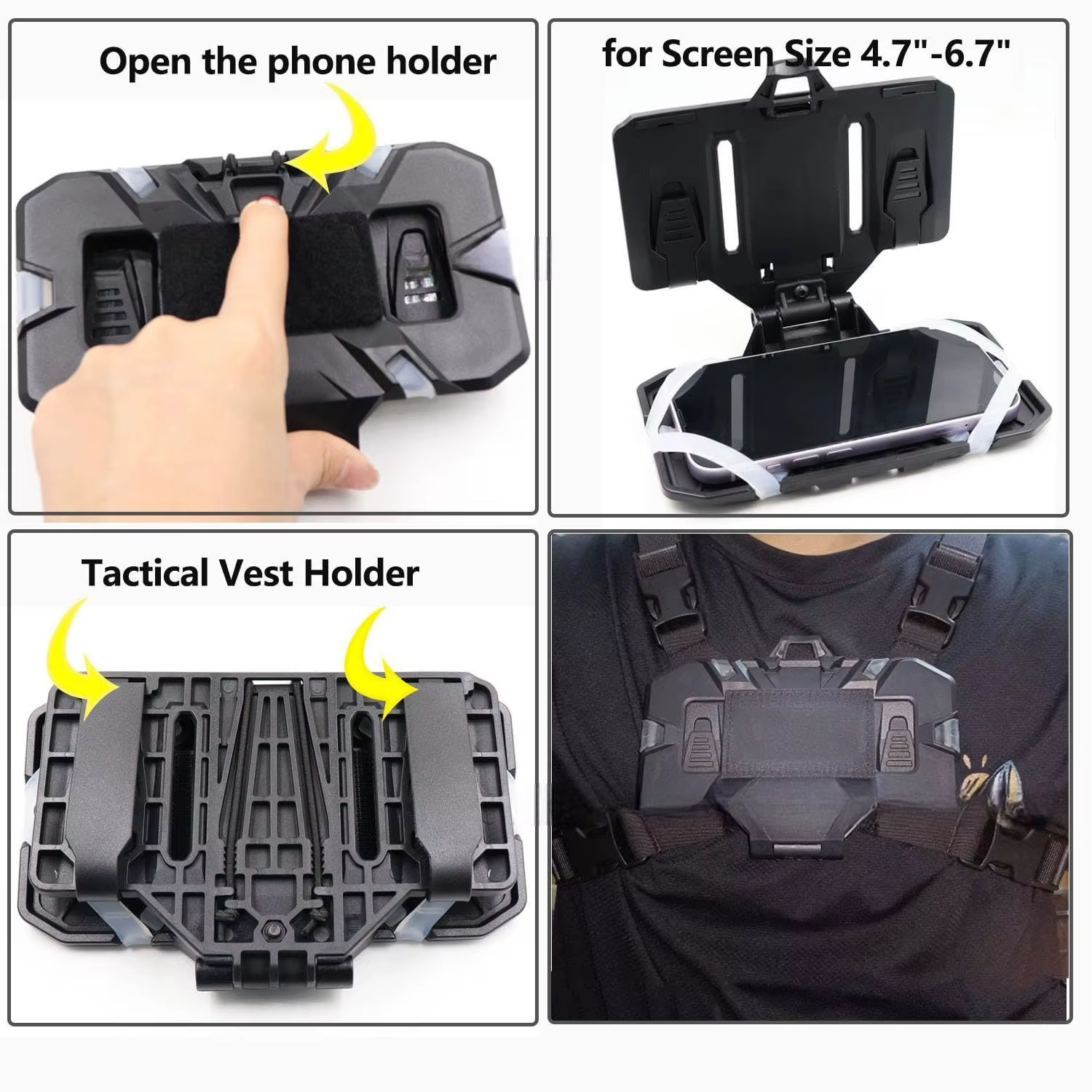 Gilet tactique poitrine cartes de téléphone support de Navigation adapté pour gilet de chasse porte-plaque MOLLE, panneau d'administration pliable à accès rapide