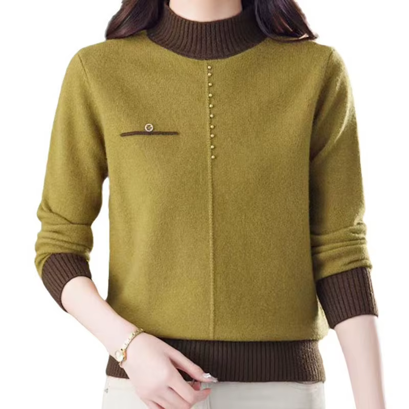 Top femme vêtements Vintage femmes pull mode élégant demi col haut