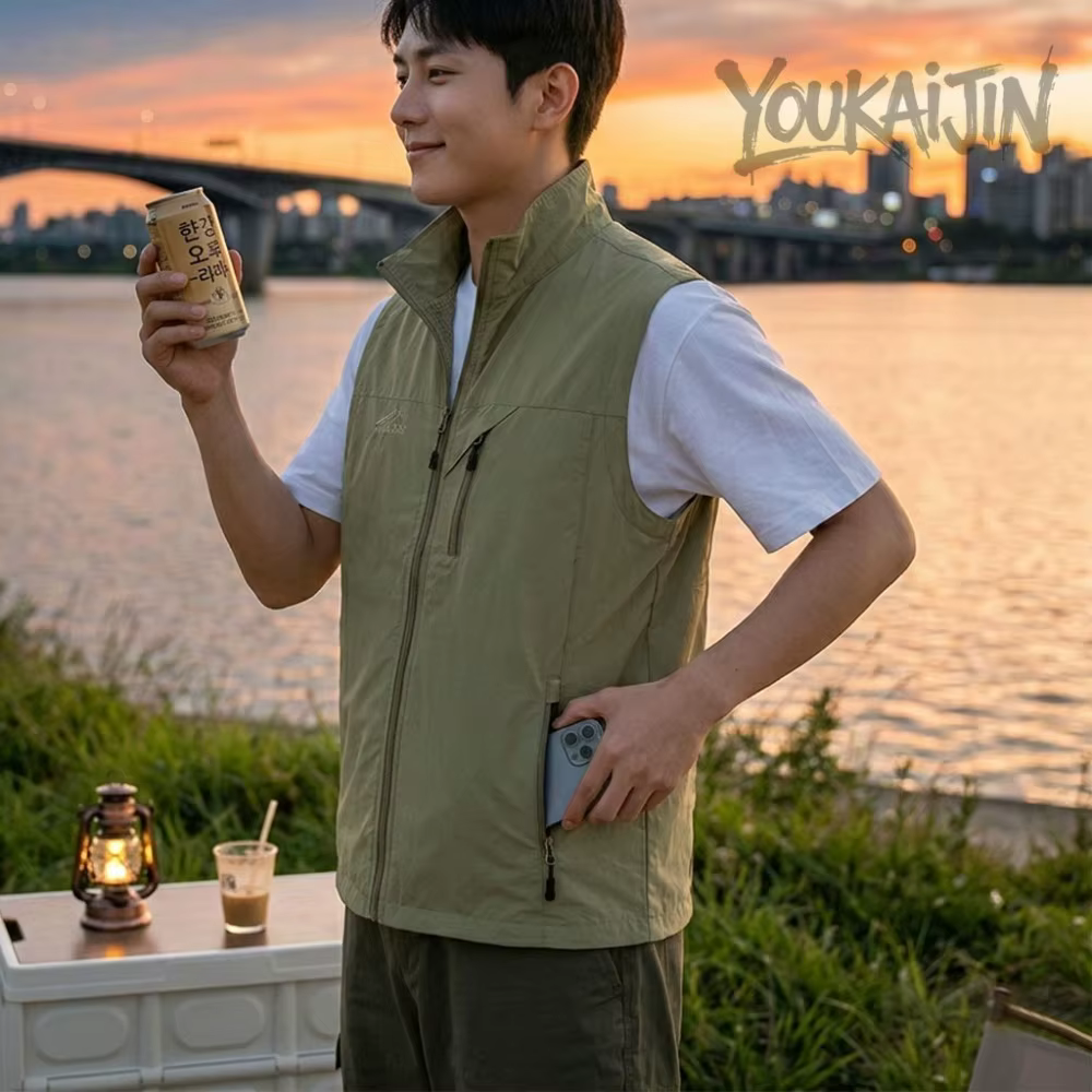 Gilet de pêche léger pour homme, gilet utilitaire multi-usage d'extérieur, respirant en maille, pour la randonnée, le camping, l'été, avec poches zippées 2026