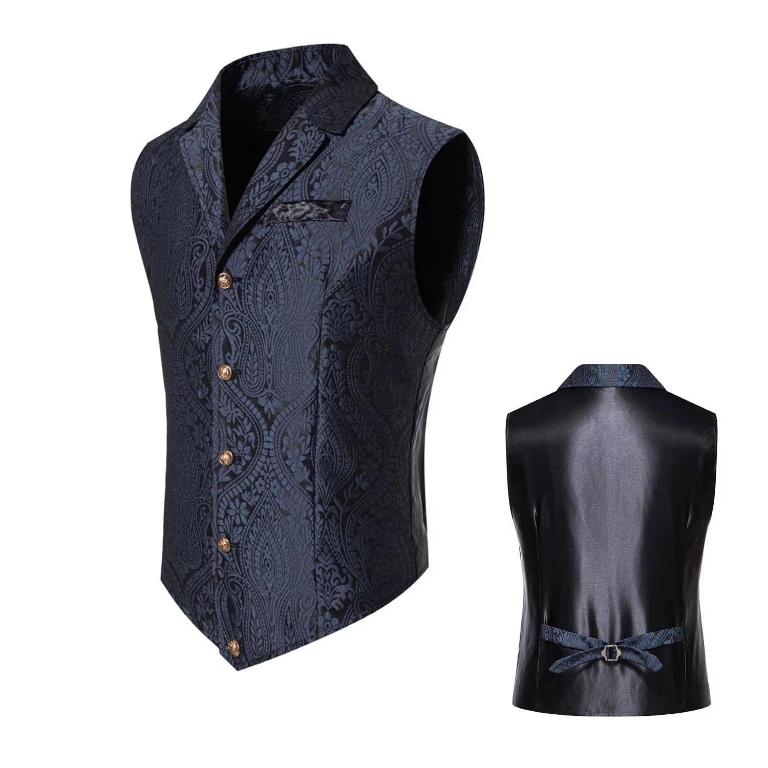 Gilet de costume de mariage de luxe pour hommes, gilet de vacances en jacquard à revers décontracté doré à simple boutonnage, rouge, rose, noir et plus disponible