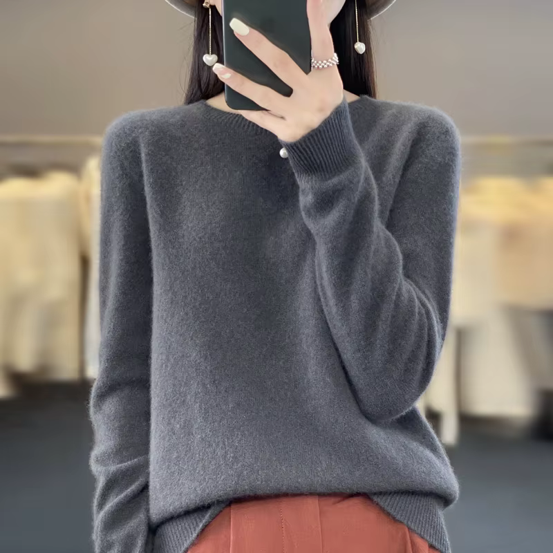 Pull en cachemire à col rond pour femme