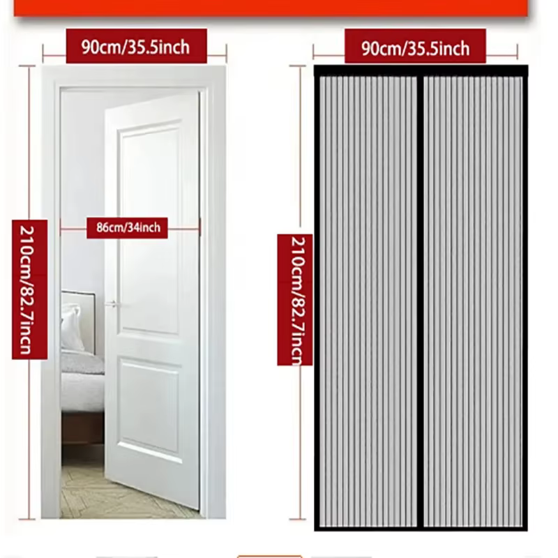 Rideau anti-moustiques de fenêtre, écran de fenêtre en gaze, serrure de porte automatique, rideau de Ventilation domestique, couverture en maille magnétique