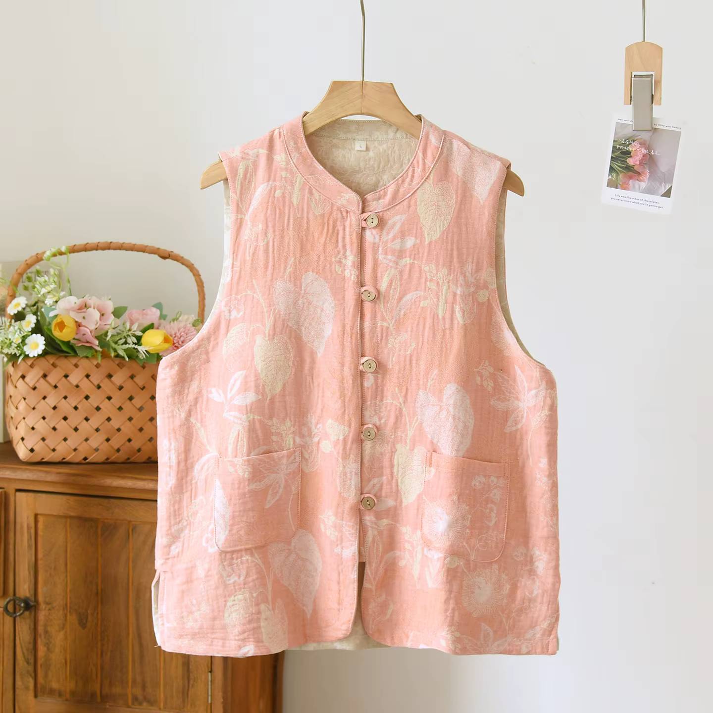 Gilet imprimé Floral Vintage pour femmes