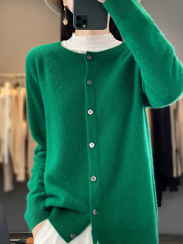 Cardigan en laine mérinos 100% pour femme