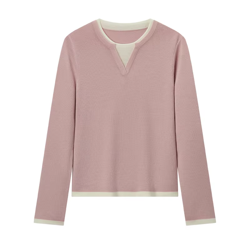 Semir tricoté pull femmes laine contenant col rond coupe ajustée tempérament 2025 hiver NewColorblock